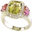 Lemon Citrine and Pink Tourmaline Ring